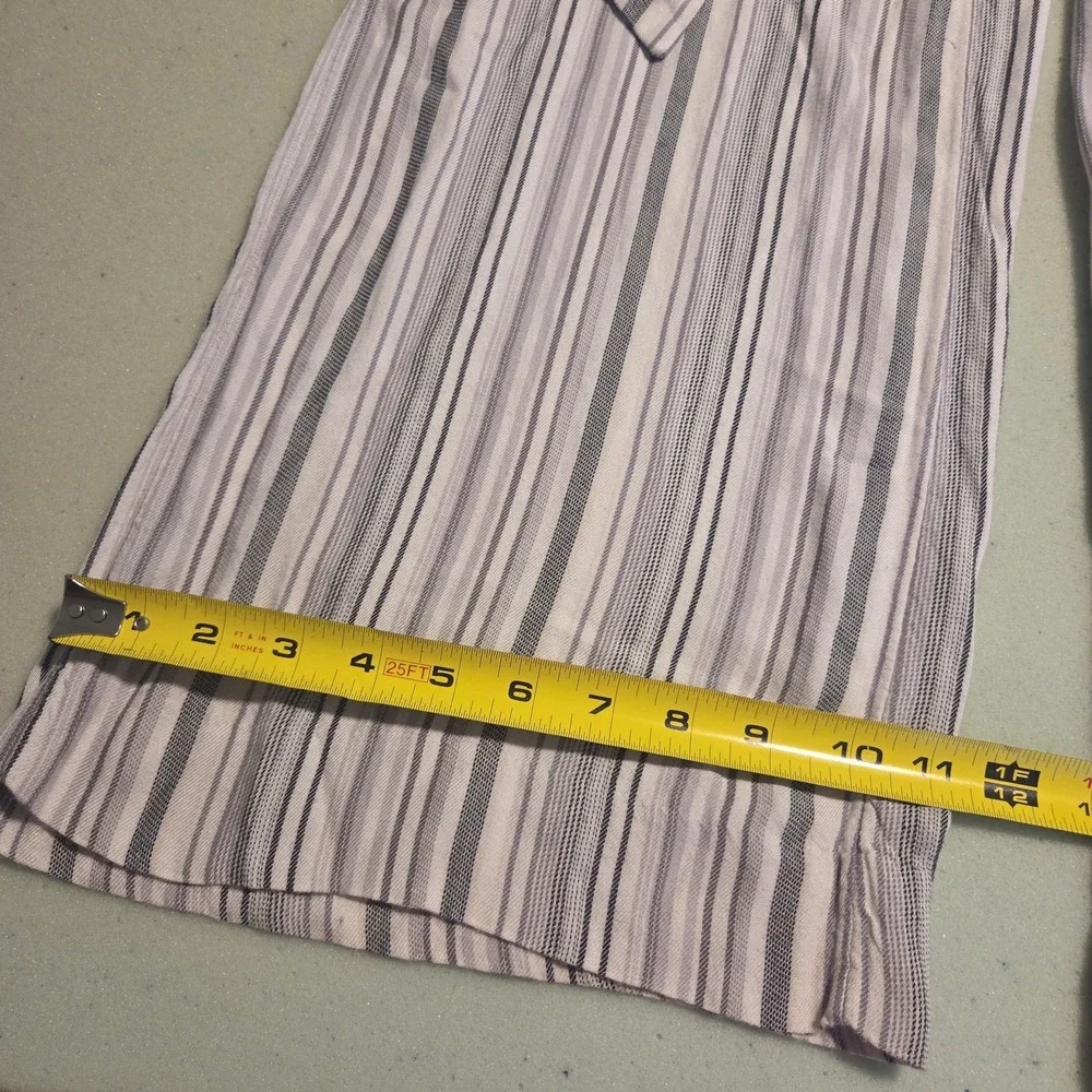 Banana Republic Striped Wide Leg Pants Women's 6 Linen Blend Tie Waist boho-chic